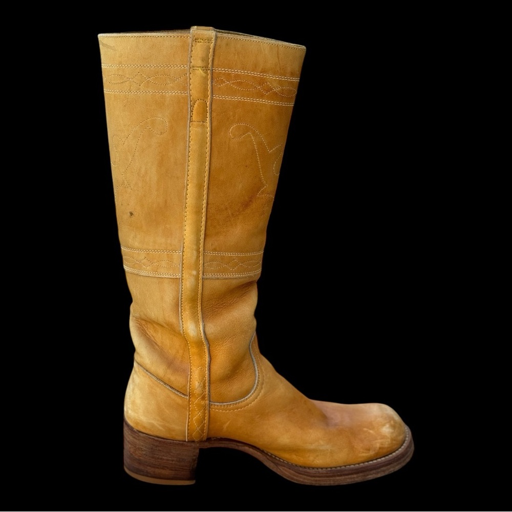 Authentic Vintage 1970’s Frye Black Label Campus Boot with Deer Head Stitching - Picture 8 of 16